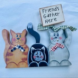 Wooden Plaque 3 Cats